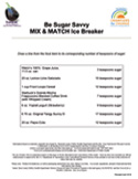 english version :: be sugar savvy mix & match ice breaker