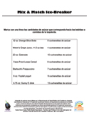 spanish version :: be sugar savvy mix & match ice breaker